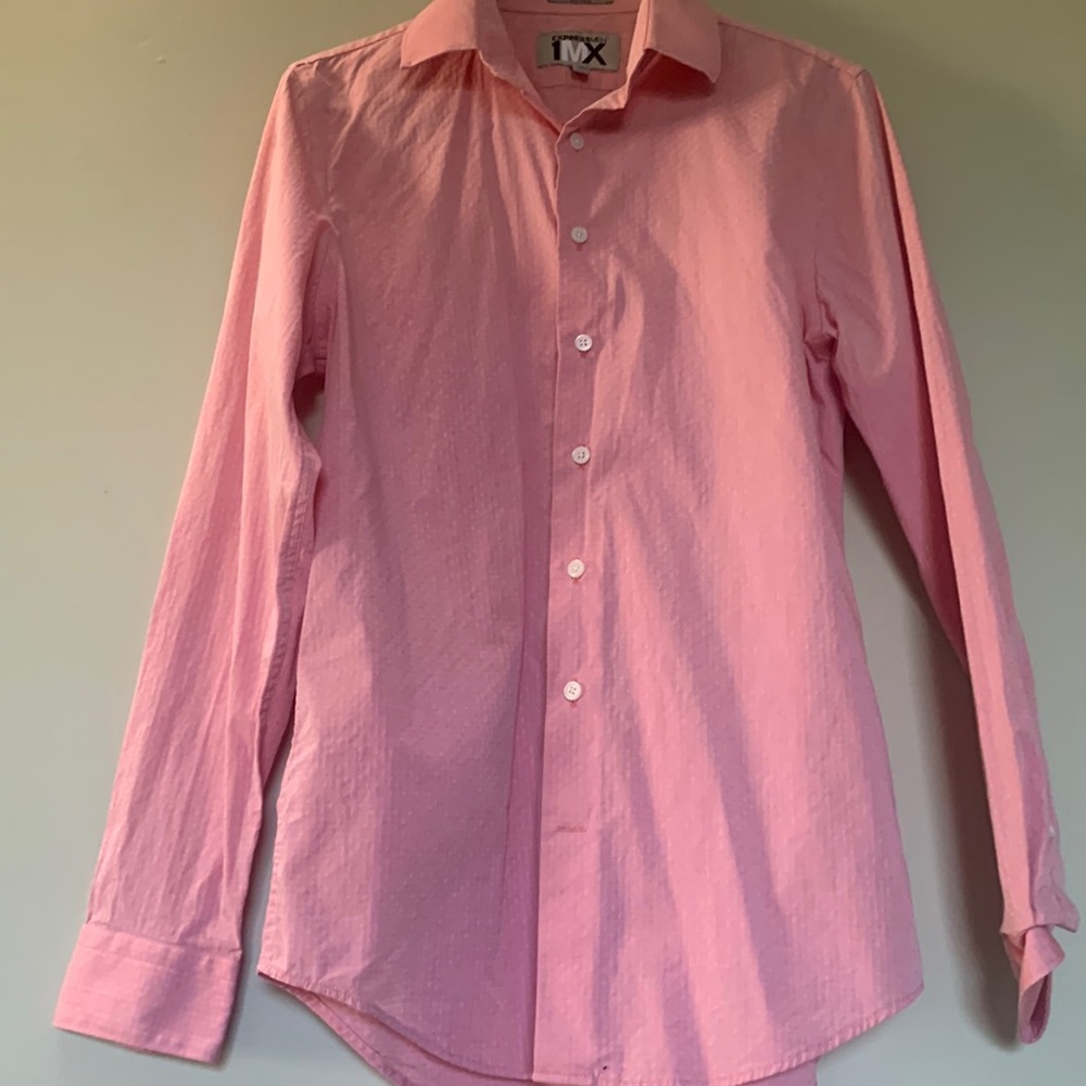 1mx express pink fitted dress shirt